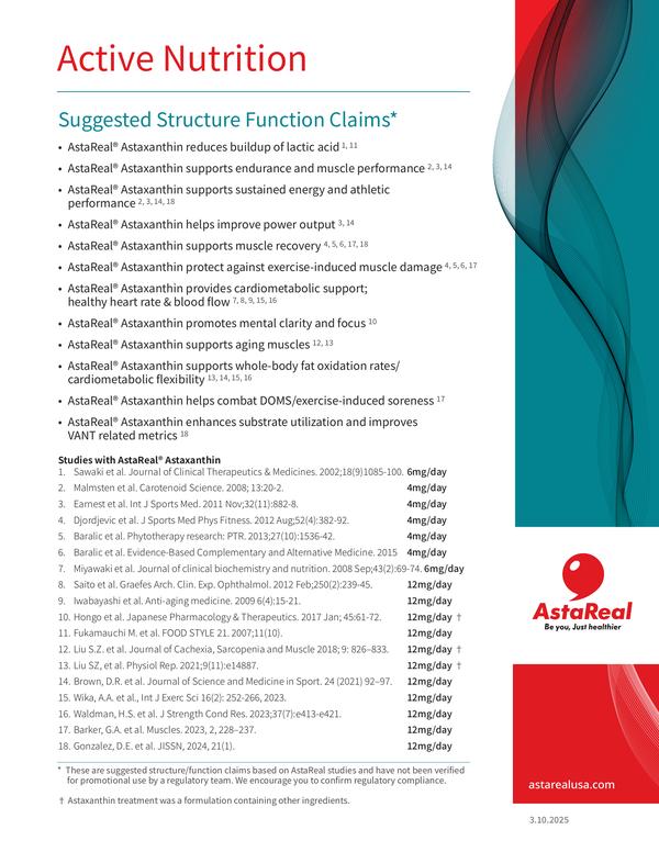 Nutrition Structure Function Claims – AstaReal USA